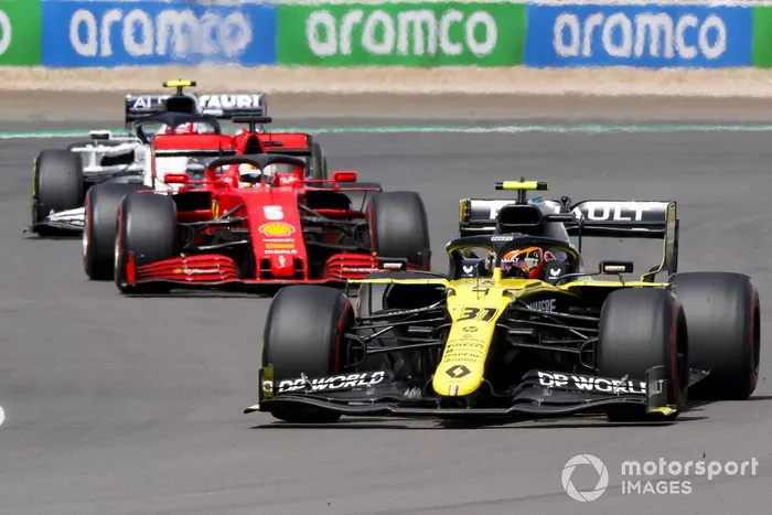 Esteban Ocon, Renault F1 Team R.S.20, Sebastian Vettel, Ferrari SF1000, Pierre Gasly, AlphaTauri AT01 