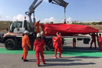 Sebastian Vettel, Ferrari SF90 stopt met een probleem