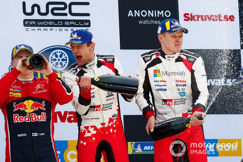 Esapekka Lappi, Citroen World Rally Team Citroen C3 WRC, Martin Järveoja, Ott Tänak, Toyota Gazoo Racing WRT Toyota Yaris WRC, Nicolas Gilsoul, Hyundai Motorsport Hyundai i20 Coupe WRC