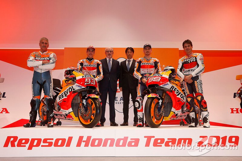 Mick Doohan, Alex Criville, Marc Márquez and Jorge Lorenzo, Repsol Honda Team
