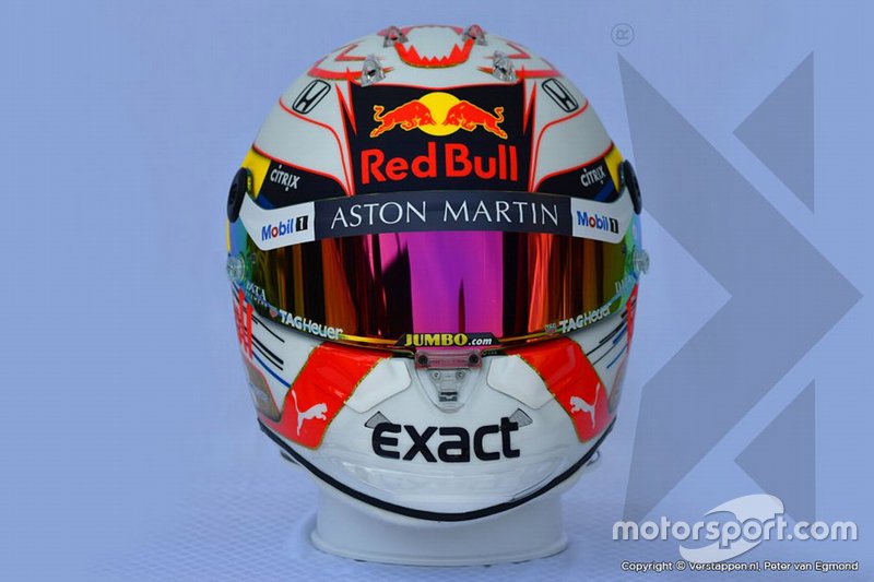 El casco de Max Verstappen, Red Bull Racing