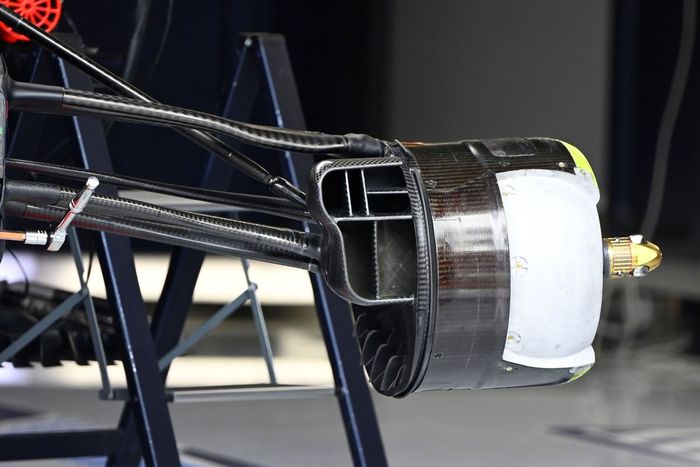 Detalle del tambor de freno delantero del Red Bull Racing RB16B