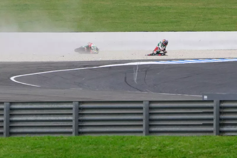 Johann Zarco, chute de l'équipe LCR Honda