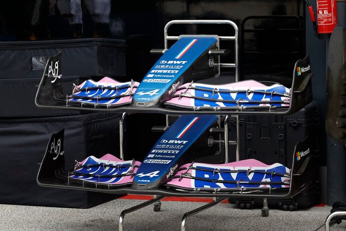 Alpine A523, detalles del morro y del alerón delantero