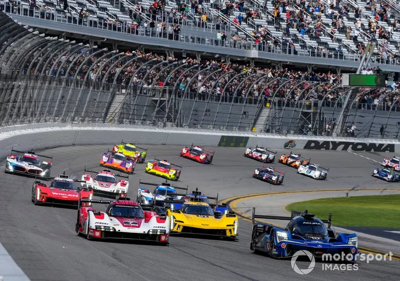 #10 Wayne Taylor Racing Acura ARX-06: Ricky Taylor, Filipe Albuquerque, Louis Deletraz, Brendon Hartley, #7 Team Penske Porsche 963: Matt Campbell, Felipe Nasr, Michael Christensen, #01 Cadillac Chip Ganassi Racing Cadillac V-LMDh: Sebastien Bourdais, Renger van der Zande, Scott Dixon