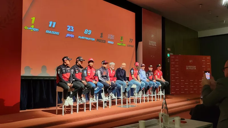 Adrian Huertas, Nicolò Bulega, Enea Bastianini, Jorge Martin, Gigi Dall'Igna, Claudio Domenicali, Francesco Bagnaia, Marc Marquez, Alvaro Bautista, Alessandro Lupino