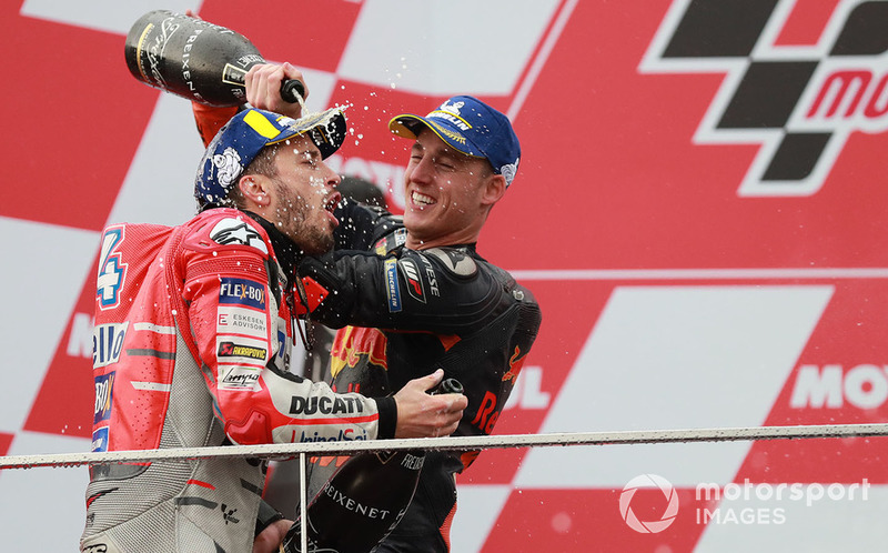 Podium: race winner Andrea Dovizioso, Ducati Team, third place Pol Espargaro, Red Bull KTM Factory Racing