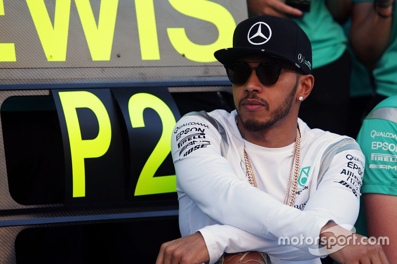 Lewis Hamilton, Mercedes AMG F1 Team celebrates a 1-2 finish for the team