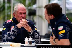 (L to R): Dr Helmut Marko, Red Bull Motorsport Consultant with Christian Horner, Red Bull Racing Team Principal