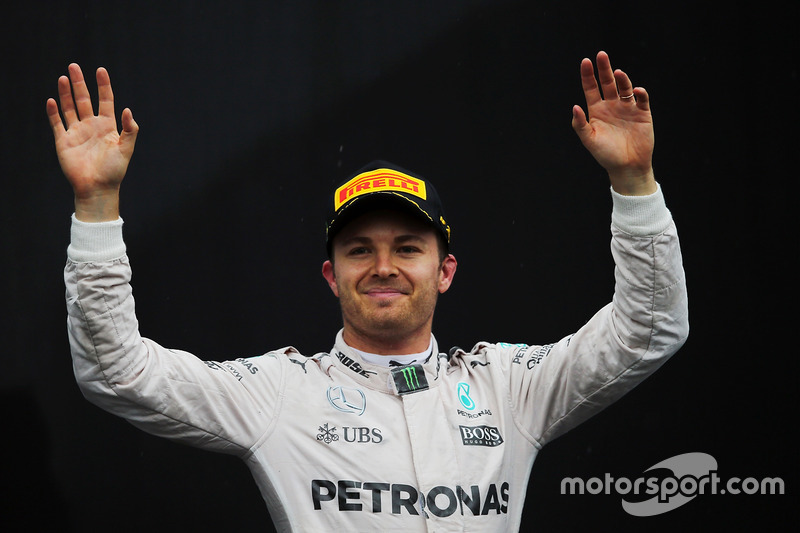 Nico Rosberg, Mercedes AMG F1 celebra su segundo puesto en el podio