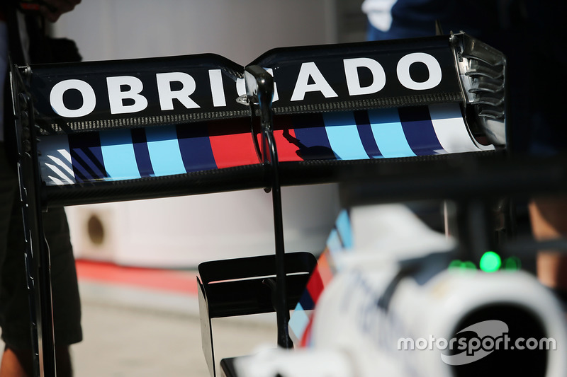 Felipe Massa, with a specially liveried Williams FW38 marking his retirement from F1