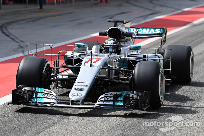 Valtteri Bottas, Mercedes AMG F1 W08 with aero sensor