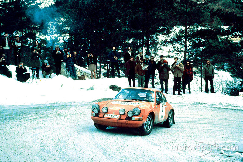 Bjorn Waldegard, Lars Helmer, Porsche 911 S en el Rally de Montecarlo 1970