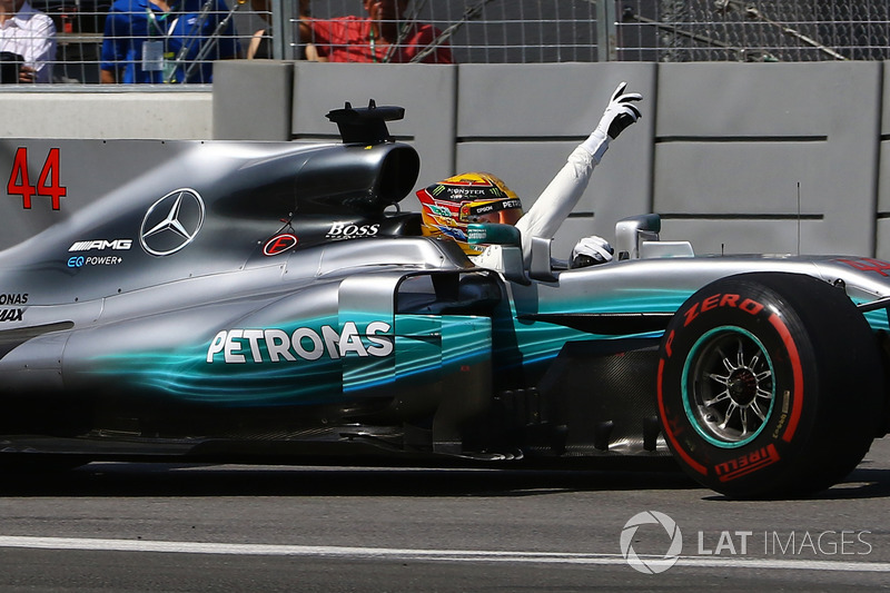 Le vainqueur Lewis Hamilton, Mercedes-Benz F1 W08