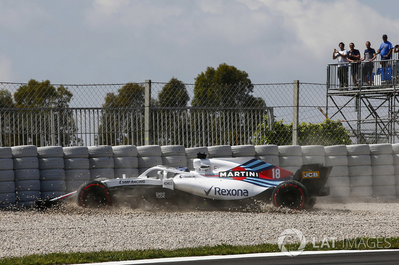 Lance Stroll, Williams FW41 crash