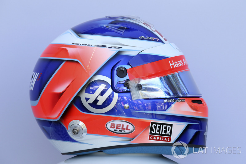 Le casque de Romain Grosjean, Haas F1