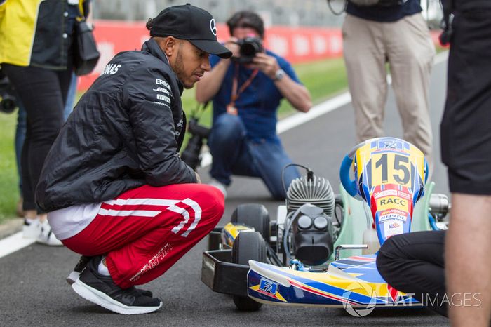 Lewis Hamilton, Mercedes-AMG F1 with the RACC Cadet Karters