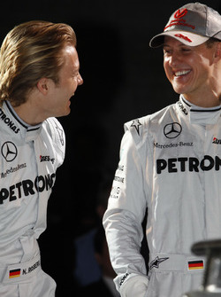 Nico Rosberg, Mercedes GP and team mate Michael Schumacher, Mercedes GP