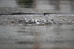 De la pluie dans les stands