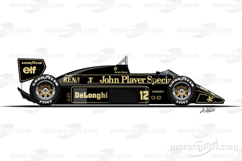 De Lotus 98T van Ayrton Senna