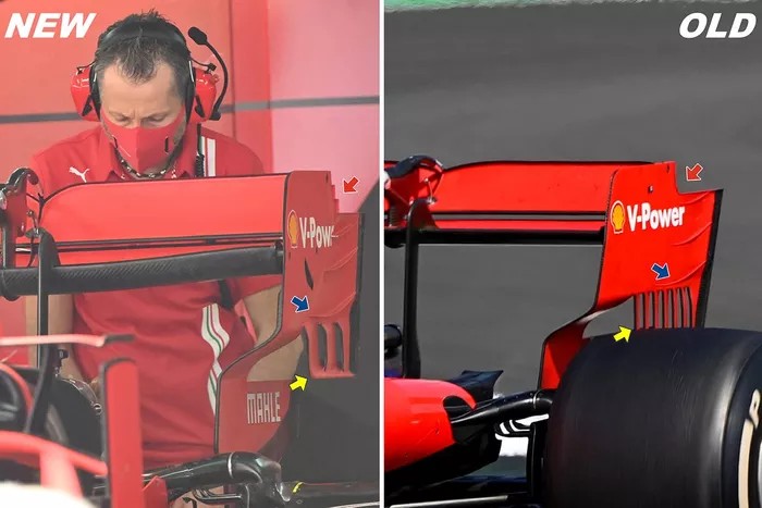 Ferrari SF1000 rear wing comparison