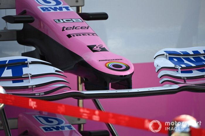 Detalle del alerón delantero de Racing Point RP20