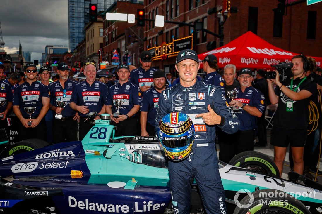 Marcus Ericsson, Andretti Global Honda, ganador del concurso de paradas en boxes 