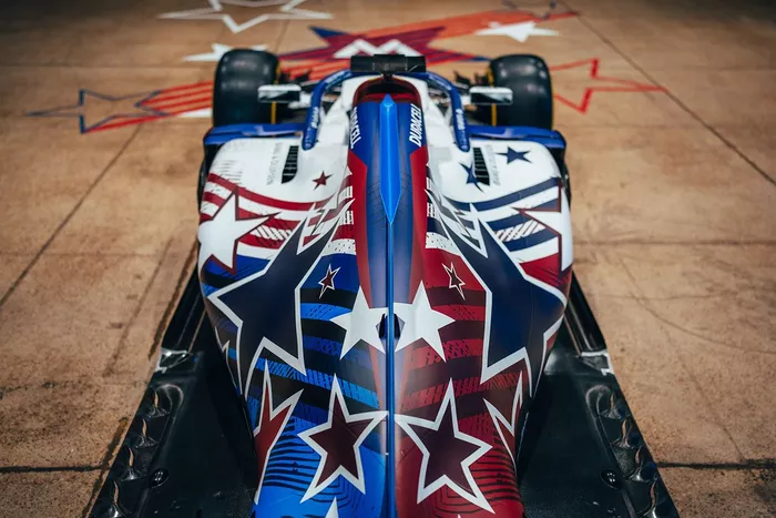 Decoración especial del equipo Williams para el GP de Estados Unidos
