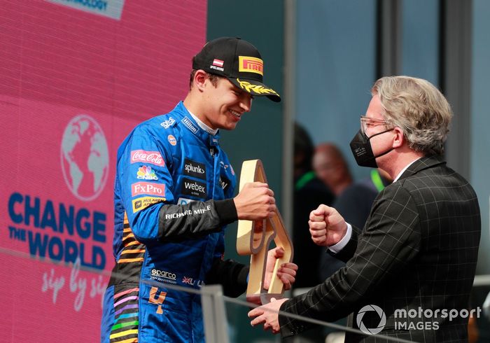 Podio: tercer lugar Lando Norris, McLaren