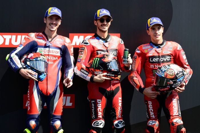 Joan Mir, Honda HRC, Francesco Bagnaia, Ducati Team, Marc Marquez, Ducati Team