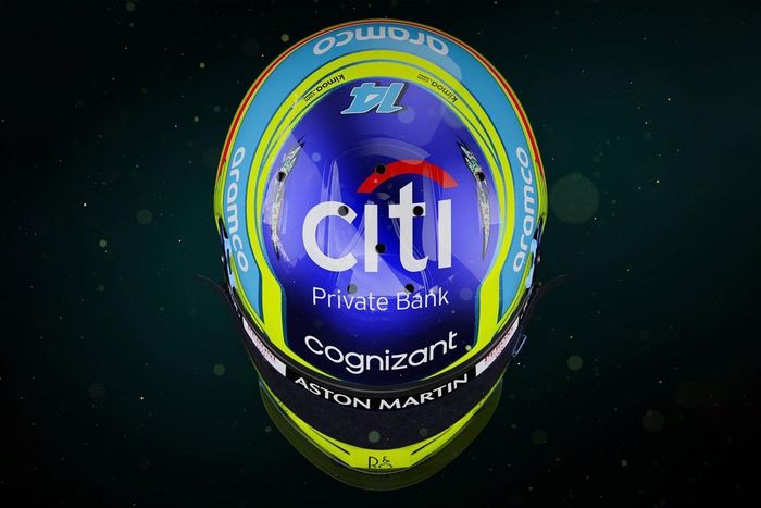 Casco de Fernando Alonso, Aston Martin Racing