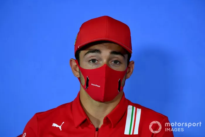 Charles Leclerc, Ferrari durante la conferenza stampa