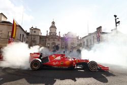 Sebastian Vettel, Ferrari SF70H, does some donuts