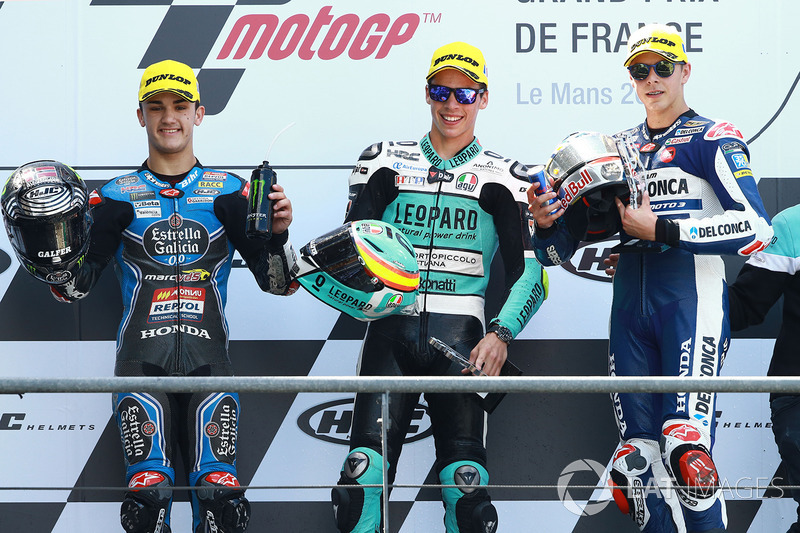 Podio: Aron Canet, Estrella Galicia 0,0, Joan Mir, Leopard Racing, Fabio Di Giannantonio, Del Conca Gresini Racing Moto3