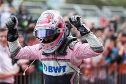 Third place Sergio Perez, Force India celebrates in parc ferme