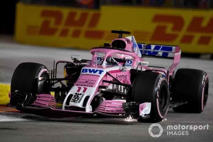 16. Sergio Perez, Racing Point Force India VJM11 sparks 