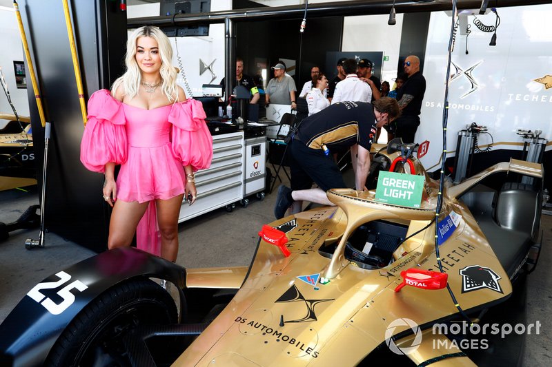 Rita Ora in the TECHEETAH garage