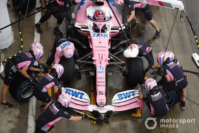 Sergio Pérez, Racing Point RP20, pit stop