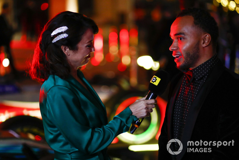 Nicolas Hamilton being interviewed on the red carpet