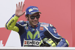 Podium: tweede plaats Valentino Rossi, Yamaha Factory Racing