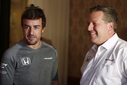 Fernando Alonso and Zak Brown, Executive Director, McLaren Technology Group, announce Fernando's deal to race in the 2017 Indianapolis 500 in an Andretti Autosport run McLaren Honda car