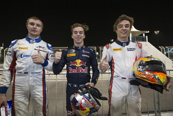 1er Pierre Gasly, PREMA Racing, 2e Sergey Sirotkin, ART Grand Prix & 3e Artem Markelov, RUSSIAN TIME