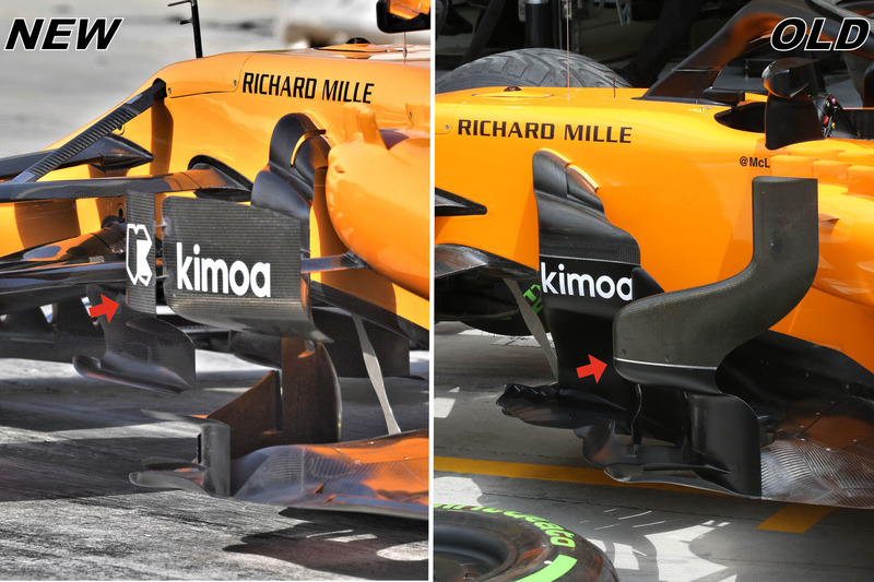 Порівняння панелей дефлекторів McLaren MCL33