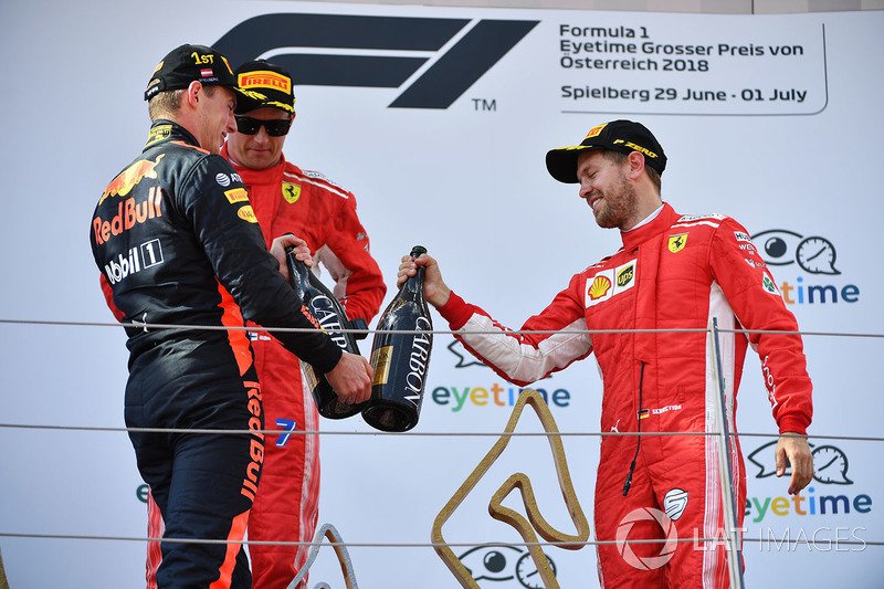 Себастьян Феттель, Ferrari, Макс Ферстаппен, Red Bull Racing, Кімі Райкконен, Ferrari