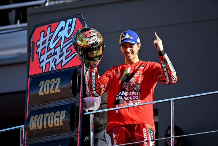 El campeón del mundo de MotoGP Francesco Bagnaia, del equipo Ducati