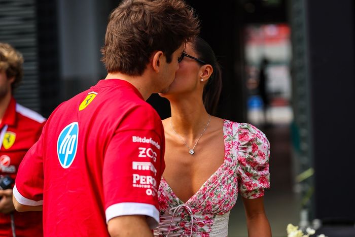 Charles Leclerc, Ferrari with his girlfriend, Alexandra Saint Mleux