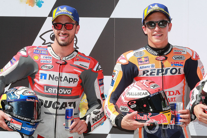 Il poleman Marc Marquez, Repsol Honda Team, il secondo qualificato Andrea Dovizioso, Ducati Team