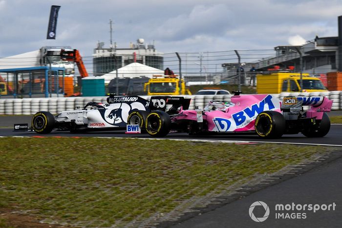Pierre Gasly, AlphaTauri AT01, Sergio Pérez, Racing Point RP20