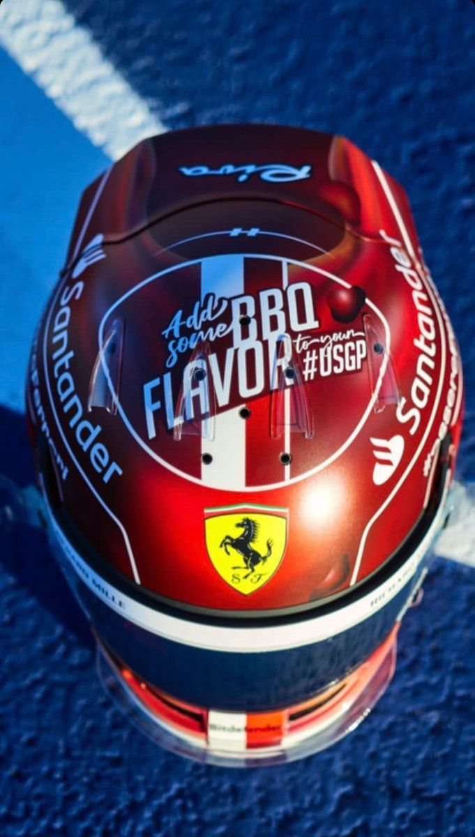 Casco de Charles Leclerc, Ferrari, Austin