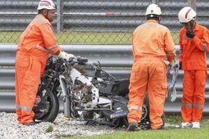 Moto de Raúl Fernández, Trackhouse Racing, accidente